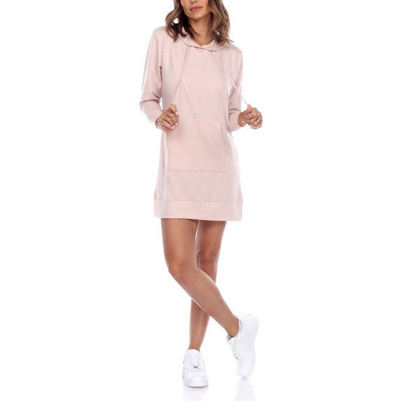 WHITE MARK  Blush Pink Hoodie Dress  | Size  XL | NWT - Picture 1 of 5
